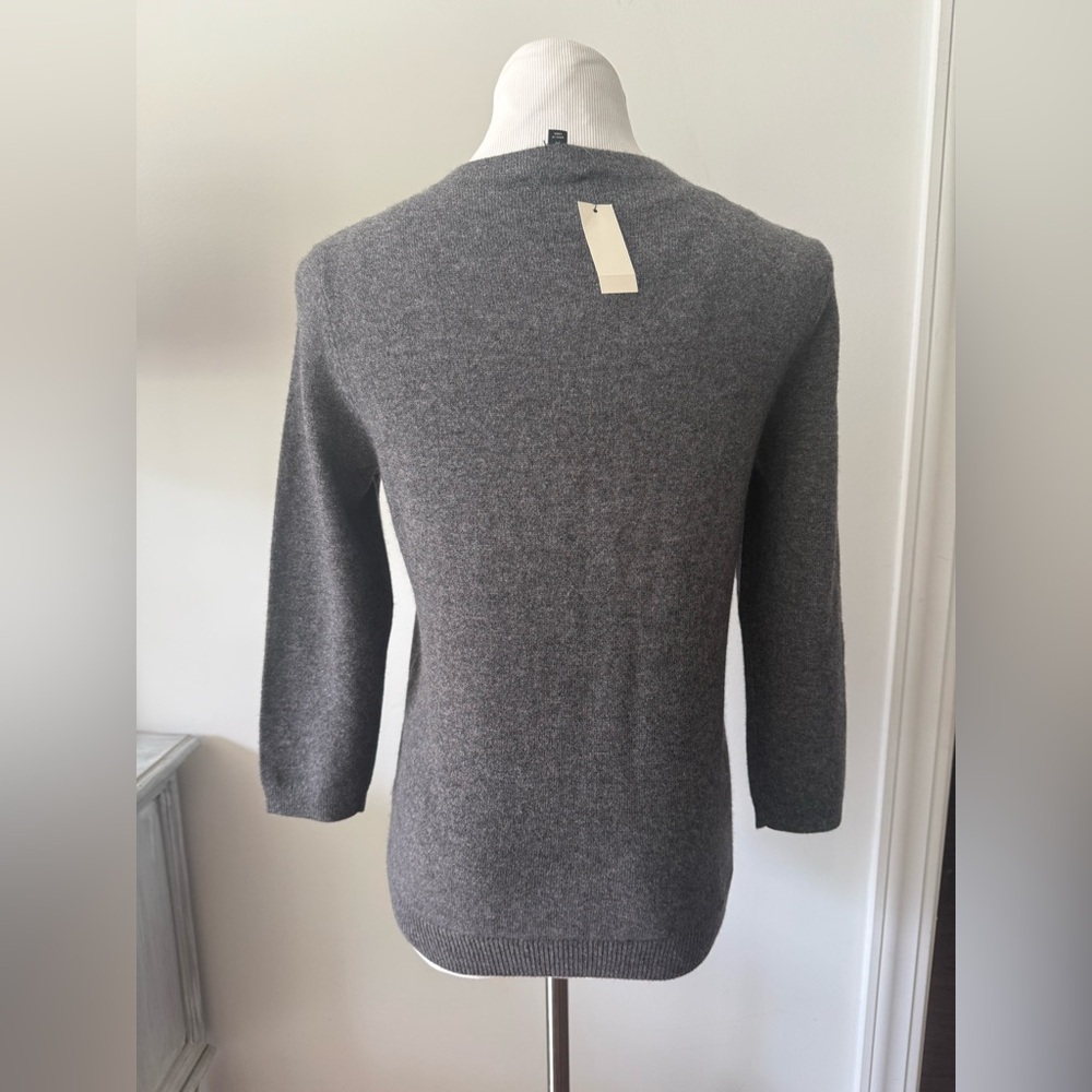 Talbots 100% Cashmere Charcoal Grey 3/4 Sleeve Sweater Size Medium - Picture 5 of 11